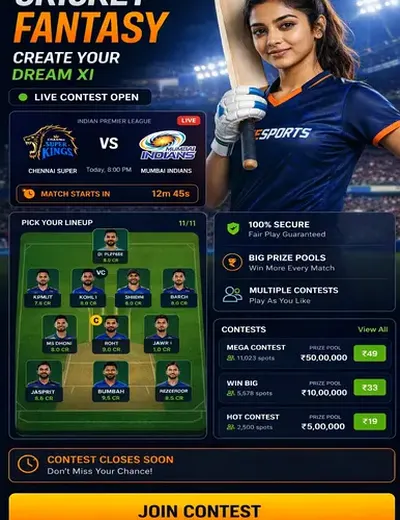 Comeswin (comes to win) fantasy cricket & matchday visual 3